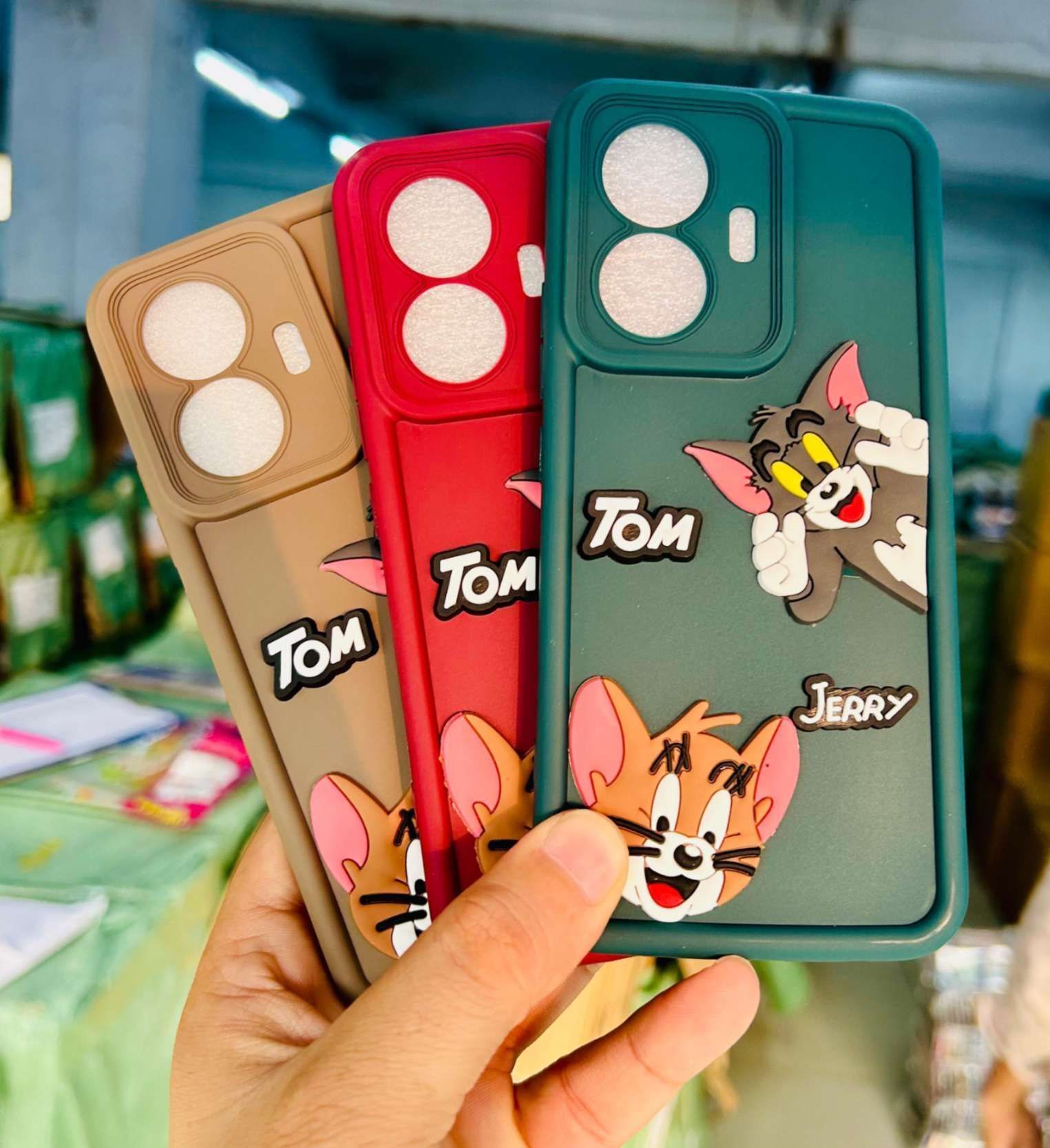 3D cartoon Tom and Jerry silicone wholesale mobile covers for kids and youth